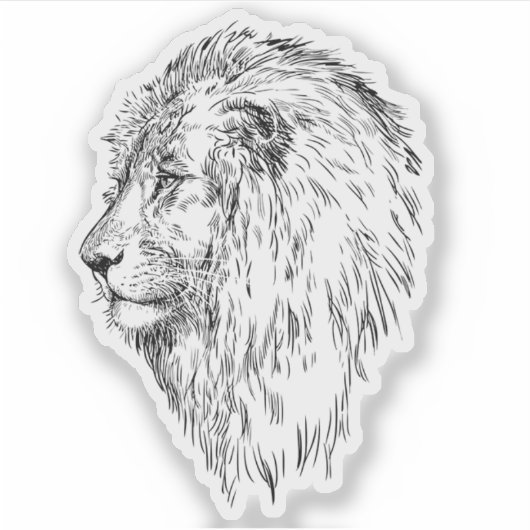 Sticker Lion Sketch (Devant)