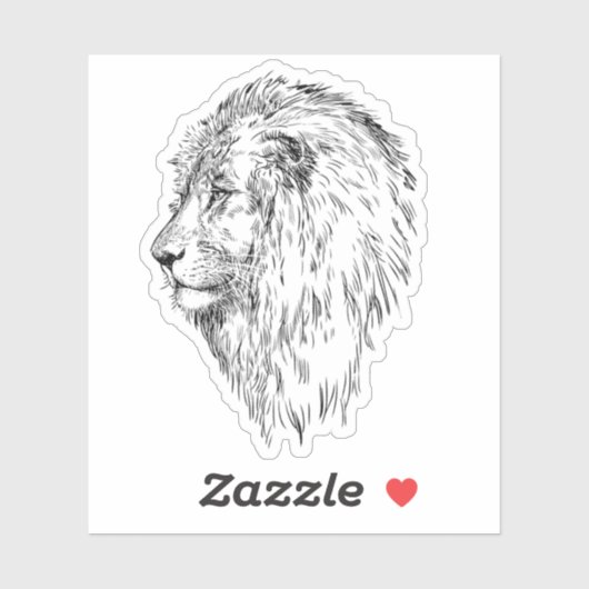 Sticker Lion Sketch (Feuille)