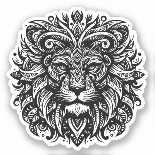 Sticker Lion tribal (Recto)