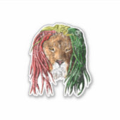 Sticker Lion vintage Rasta Reggae (Devant)