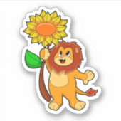 Sticker Lion with Flower Sunflower (Devant)