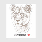 Sticker Lioness Illustration (Feuille)