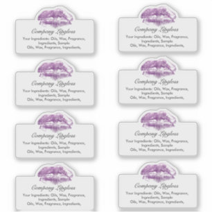 Sticker Lipgloss Lip Empreinte Logo Ingrédient Entreprise