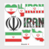 Sticker L'Iran Extraordinaire forme les symboles nationaux (Feuille)