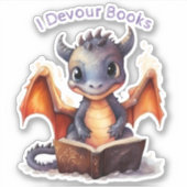 Sticker *~* Lire Bébé mignon Dragon AP88 I DEVOUR Livres (Devant)