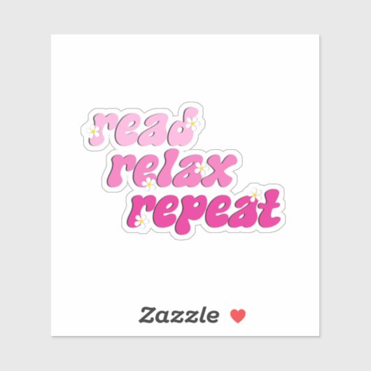 Sticker Lire Détendez-vous Répéter (Feuille)