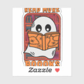 Sticker Lire plus Livres Bibliothèque Ghost Lecture Hallow (Feuille)