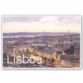 Sticker Lisbonne Portugal Sunset Skyline Cityscape Souveni (Devant)