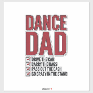 Sticker Liste de contrôle Dance Dad Design de gravure vint