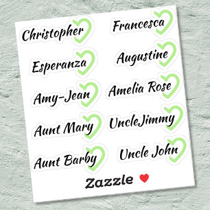 Sticker Liste de invités personnalisée 10 Noms Calligraphi