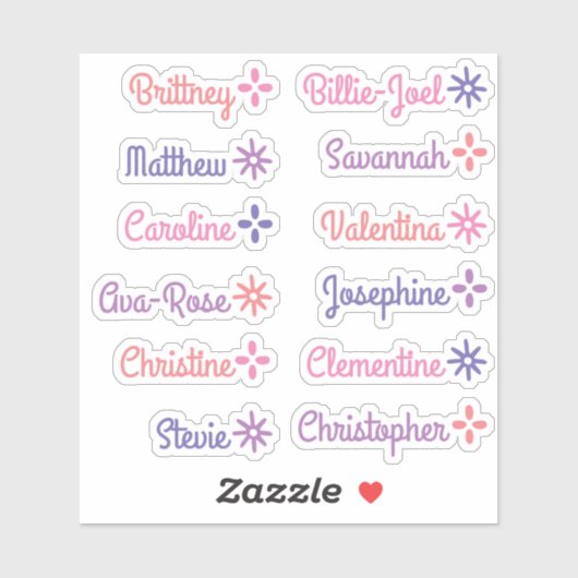 Sticker Liste d'invités personnalisée Noms des étoiles mig (Feuille)