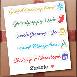 Sticker Liste d'invités Symboles de Noël mignons