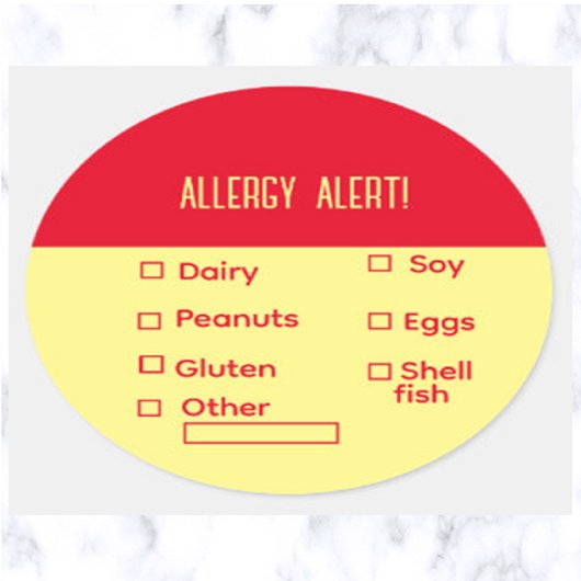 Sticker Liste modifiable des alertes d'allergie