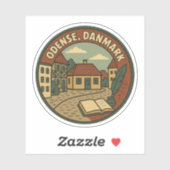 Sticker Littéraire Odense Danemark (Feuille)