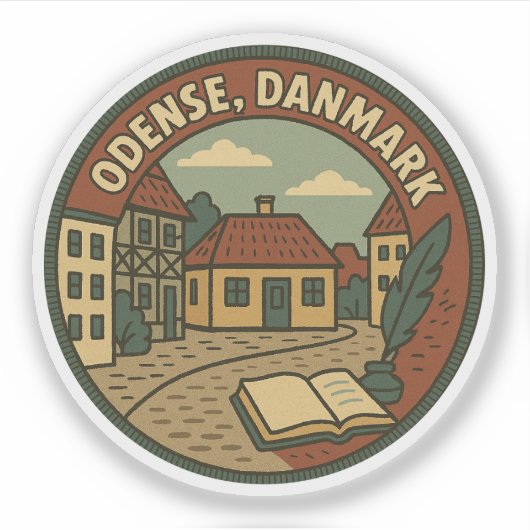 Sticker Littéraire Odense Danemark (Devant)