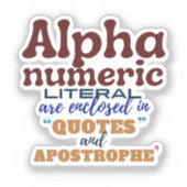Sticker Littéral Alphanumérique dans la Programmation Cobo (Recto)