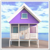 Sticker Little Beach Shack sur le sable (Devant)
