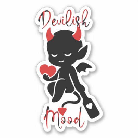 Sticker Little Devil Baddie avec Paddle "Dévilish Mood" (Devant)