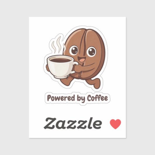Sticker Little Kaka – Alimenté par le Café (Feuille)