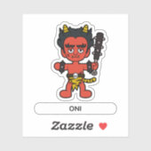 Sticker Little Oni- Folklore Japonais (Feuille)