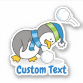Sticker Little penguin getting a snow (Devant)