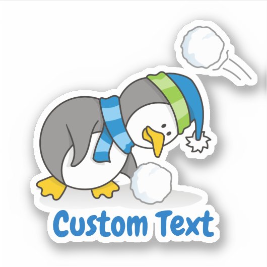Sticker Little penguin getting a snow (Devant)