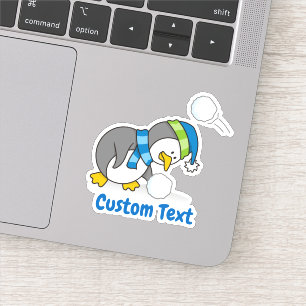Sticker Little penguin getting a snow