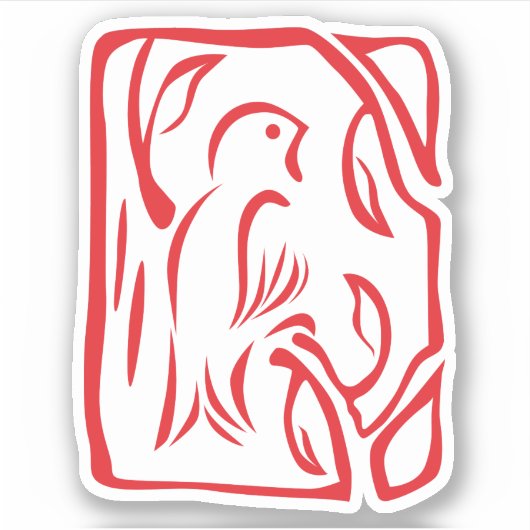 Sticker Little Red Bird (Devant)