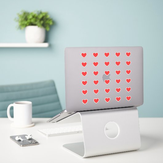 Sticker Little Red Hearts motif 2 (Ordinateur portable sur le bureau)