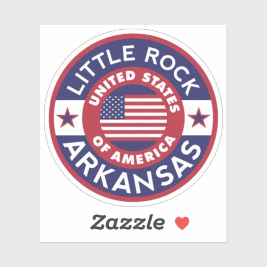 Sticker LITTLE ROCK, Arkansas (Feuille)