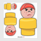 Sticker Little Round People - Button the Grumpy Boy X3 (Feuille)