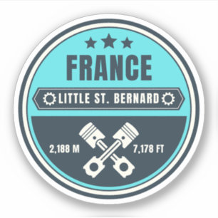 Sticker Little St Bernard Pass Français italique Alpine