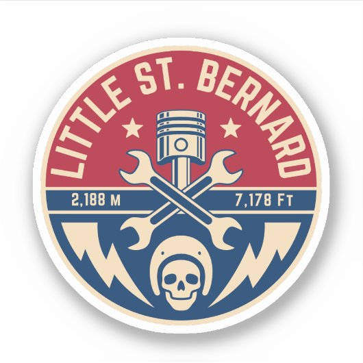 Sticker Little St Bernard Pass Français italique Alpine (Devant)