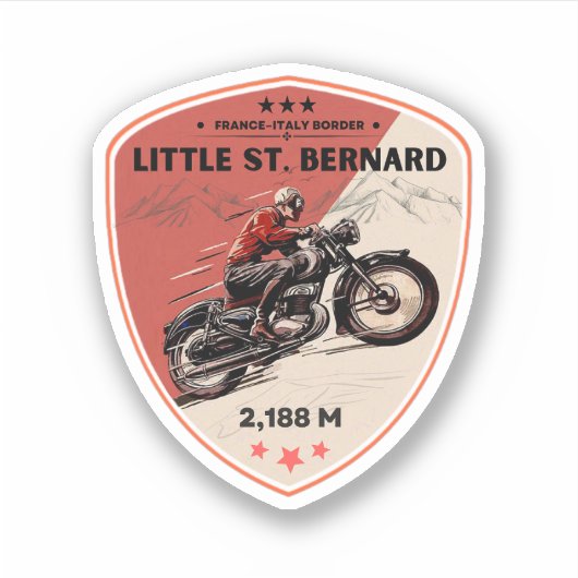 Sticker Little St Bernard Pass Français italique Alpine (Devant)
