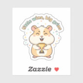 Sticker Little Wins Big Grins – Cute Hamster Trophy (Feuille)