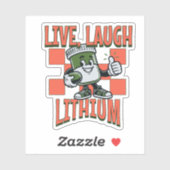 Sticker Live, Laugh, Lithium (Feuille)