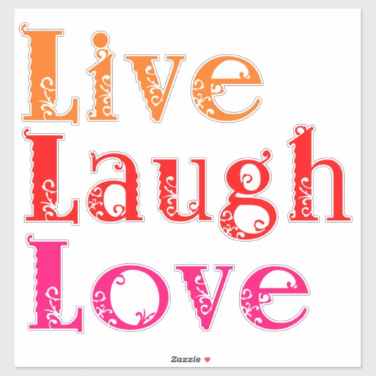 Sticker Live Laugh Love (Feuille)