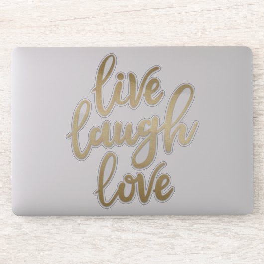 Sticker Live Laugh Love Faux Gold Letting (Ordinateur)