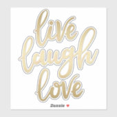 Sticker Live Laugh Love Faux Gold Letting (Feuille)