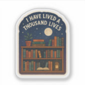 Sticker Lived a Thousand Lives,Bookshelf Night Sky (Devant)