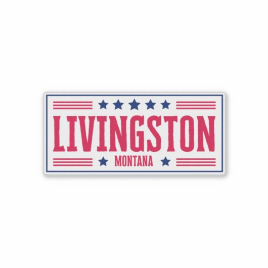 Sticker LIVINGSTONE MONTANA Étoiles & rayures (Devant)