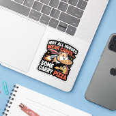 Sticker Livraison de Pizza Hamster Réacteur Drôle (Ordinateur portable avec iPhone)