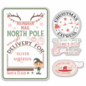 Sticker Livraison d'Express North Pole Père Noël Mail cade (Devant)