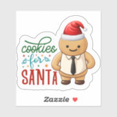 Sticker Livraison Joyeuse de cookies pour Père Noël pendan (Feuille)