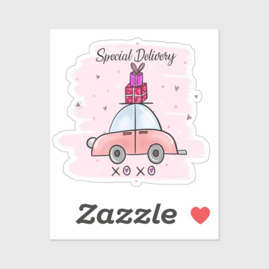 Sticker Livraison spéciale Saint-Valentin (Feuille)