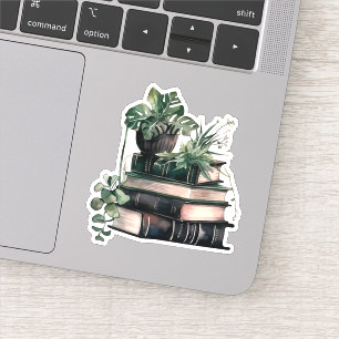 Sticker Livre académique vert et plante