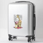 Sticker Livre amusant Giraffe Longue Forme Lire Contes lon (Sur valise)