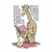 Sticker Livre amusant Giraffe Longue Forme Lire Contes lon (Devant)
