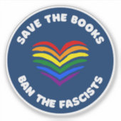 Sticker Livre anti-censure Interdire Round Rainbow Heart (Devant)