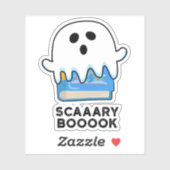 Sticker Livre d'exposition Funny Ghost Livre Pun (Feuille)